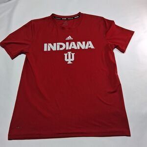 Red Indiana Hoosiers Adidas Climate Performance Tshirt Size YL 14-16
